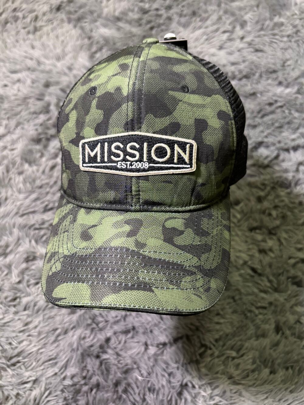 Mission Cooling Camo Mesh Trucker Hat Adjustable Forest Green NWT Fishing Hunt